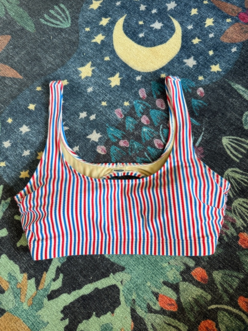 Old Navy Women’s M Bikini Top Blue and Red Padded
